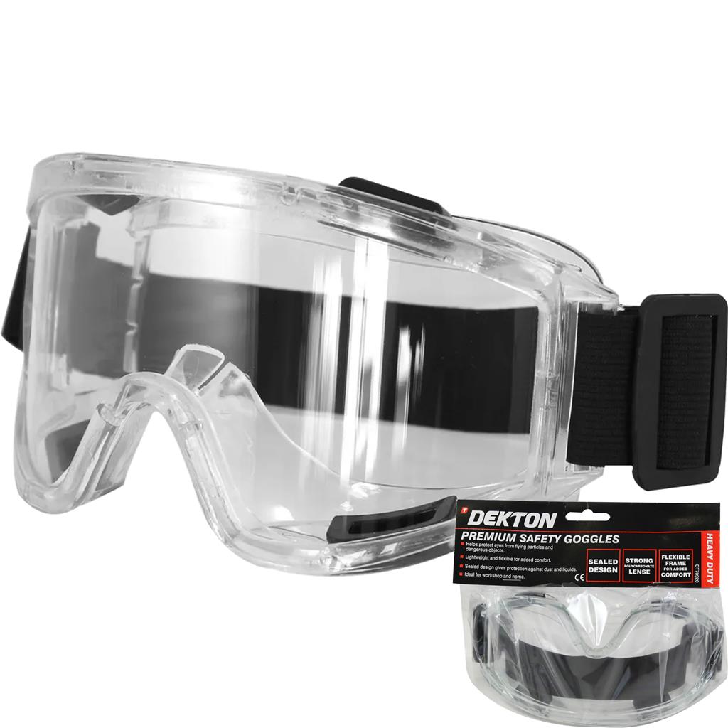 Dekton Safety Glasses Goggles Work Protective Windproof Elasticated Strap