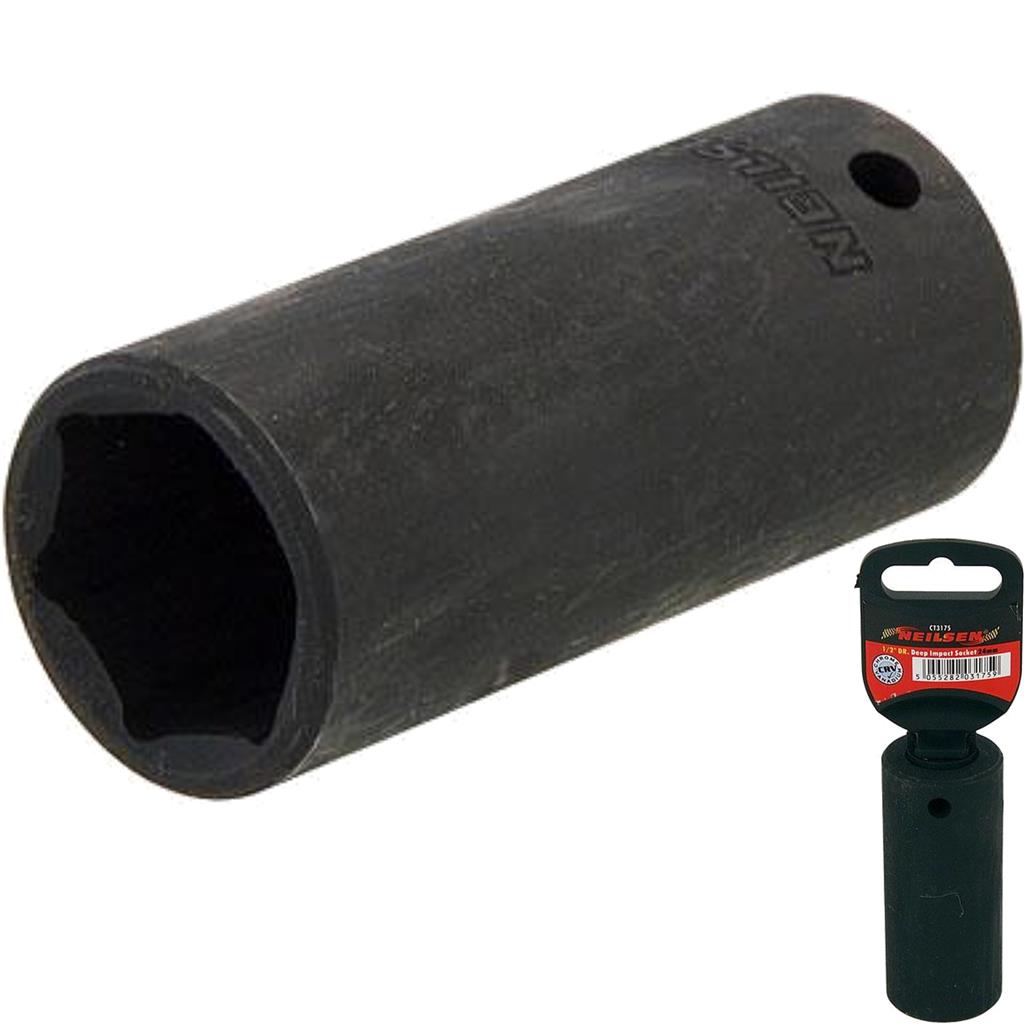 Neilsen 1/2" Drive Standard Deep Square Metric Single Impact Socket 24mm