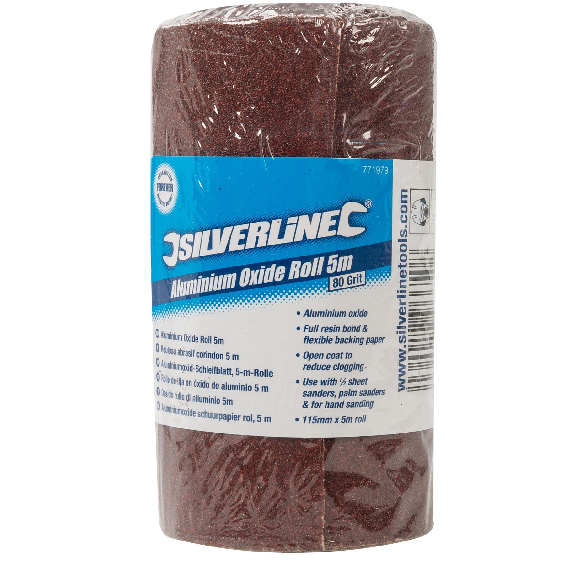 Silverline Aluminium Oxide Red Sanding Roll 40 60 80 120 180 240 Grit Sandpaper