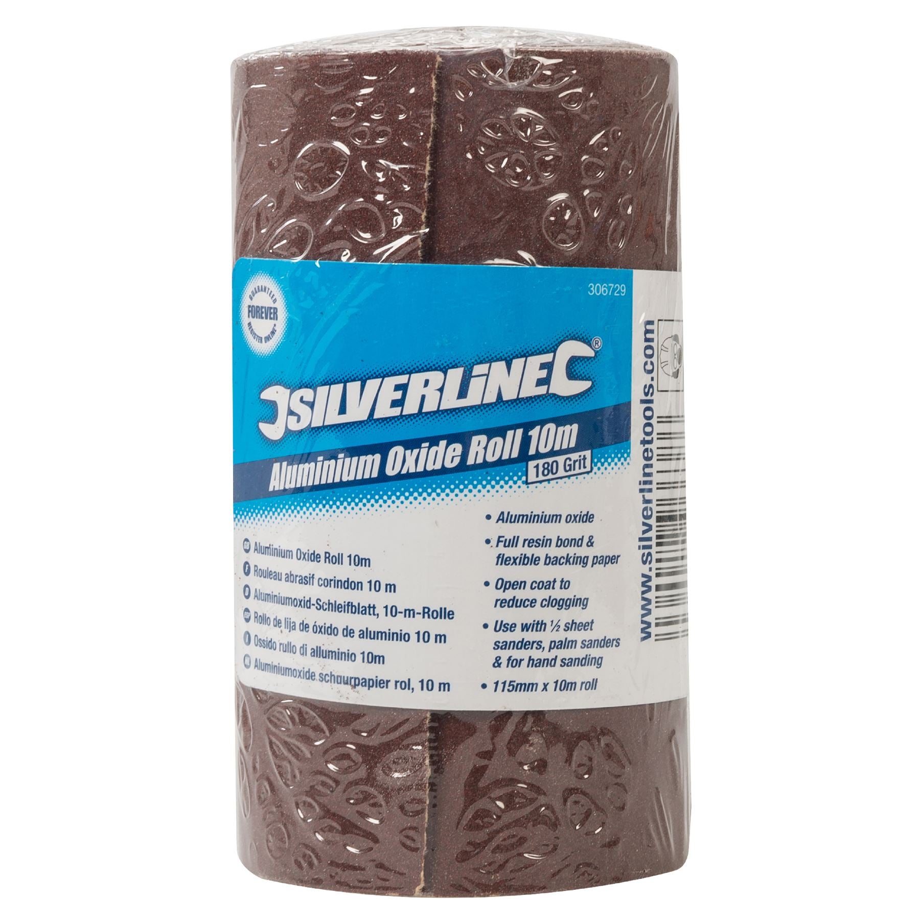 Silverline Aluminium Oxide Red Sanding Roll 40 60 80 120 180 240 Grit Sandpaper