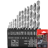 Neilsen 13pc Hss Steel Drill Set Metric Metal Wood Plastic 1.5mm - 6.5mm
