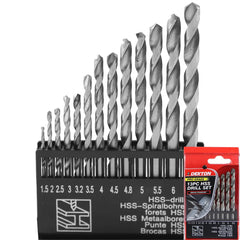 Neilsen 13pc Hss Steel Drill Set Metric Metal Wood Plastic 1.5mm - 6.5mm