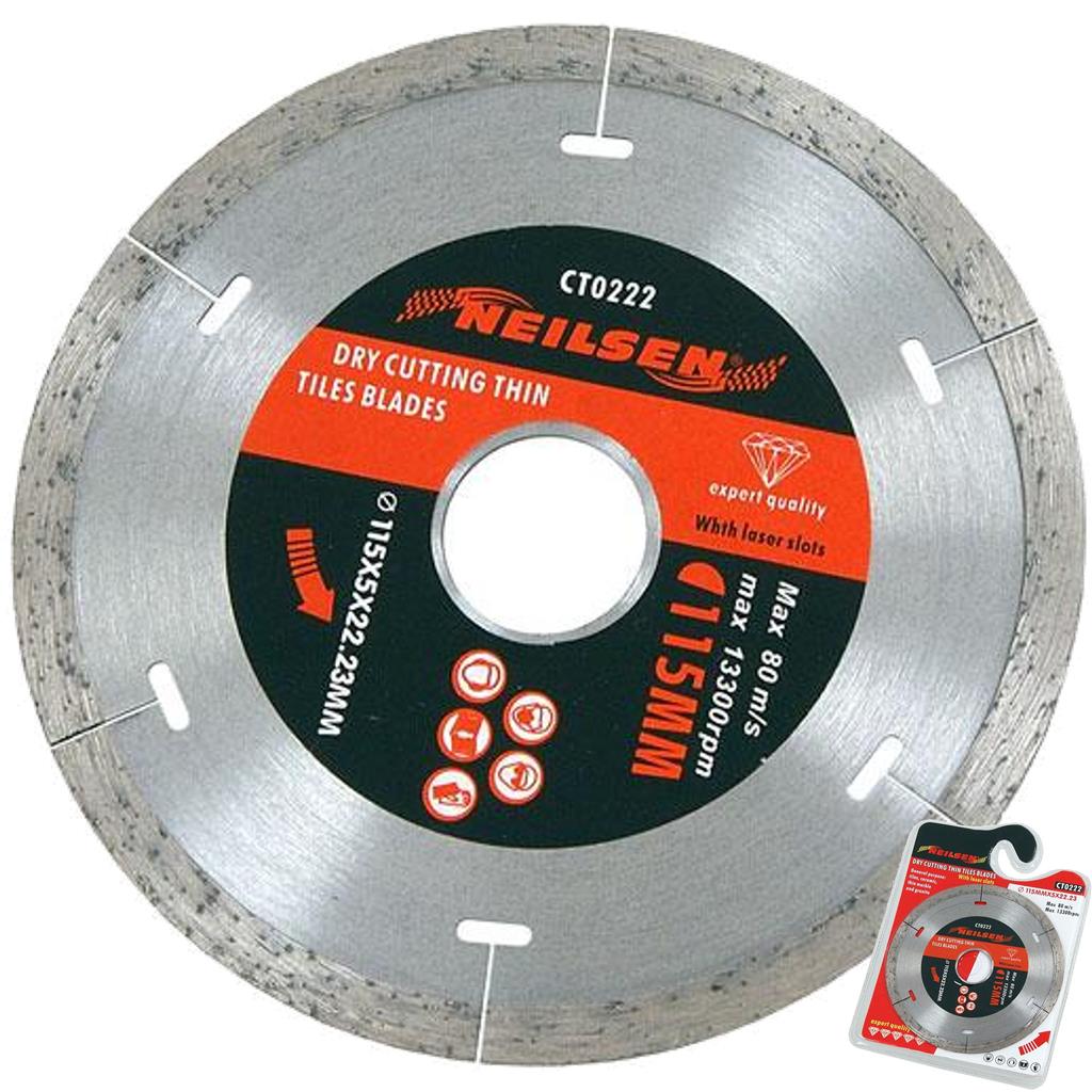 Neilsen Dry Diamond Thin Tiles Cutting Blade Disc Grinder Ceramic 115mm 4.5"