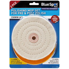 BlueSpot 2pc Cleaning Polishing Buffing Cloth Pad Mop Wheel Grinders Polishers