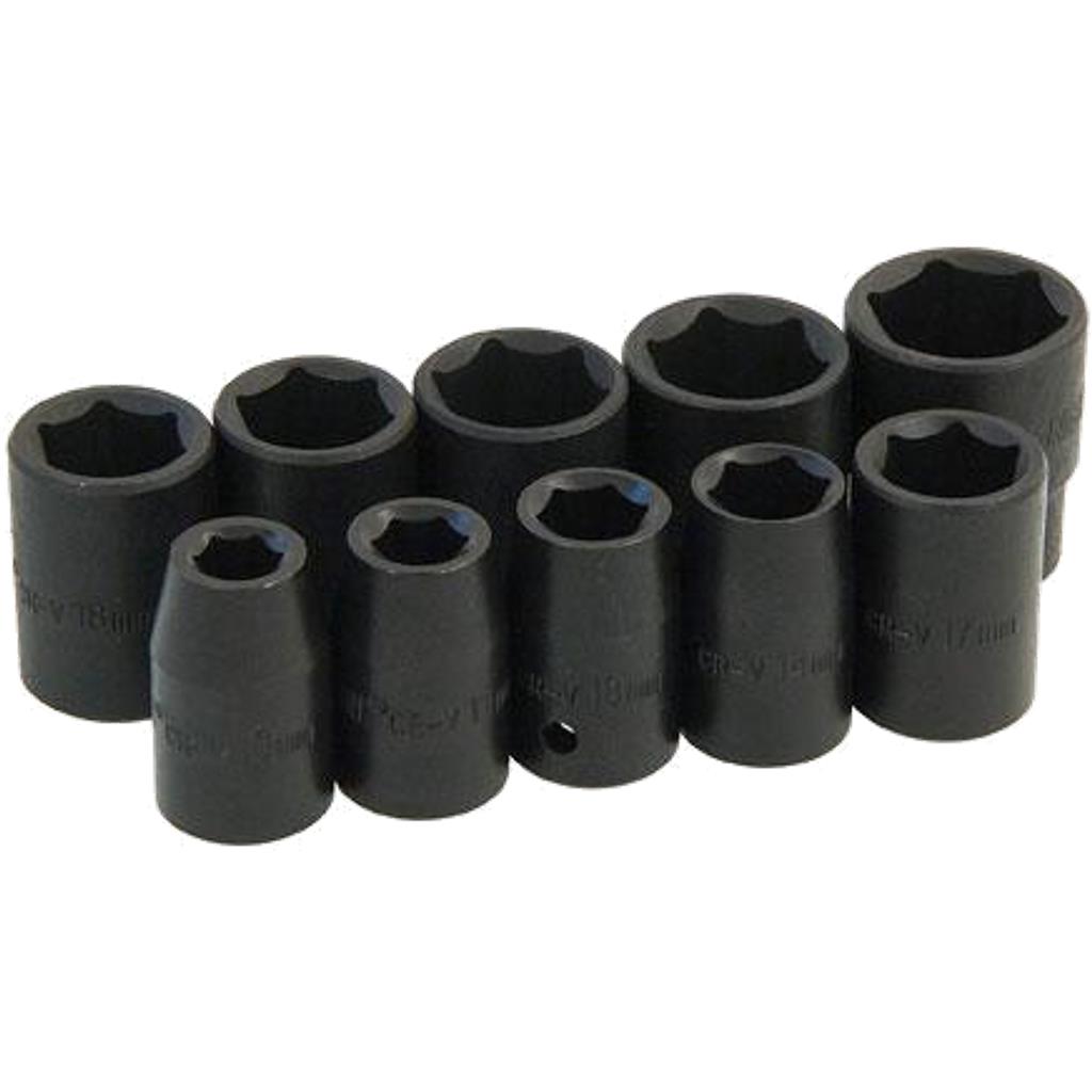 Neilsen Metric Drive Impact Sockets 10mm - 24mm Socket Set 10pc 1/2"