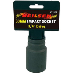 Neilsen 3/4" Drive Standard Deep Square Metric Single Impact Socket 33mm