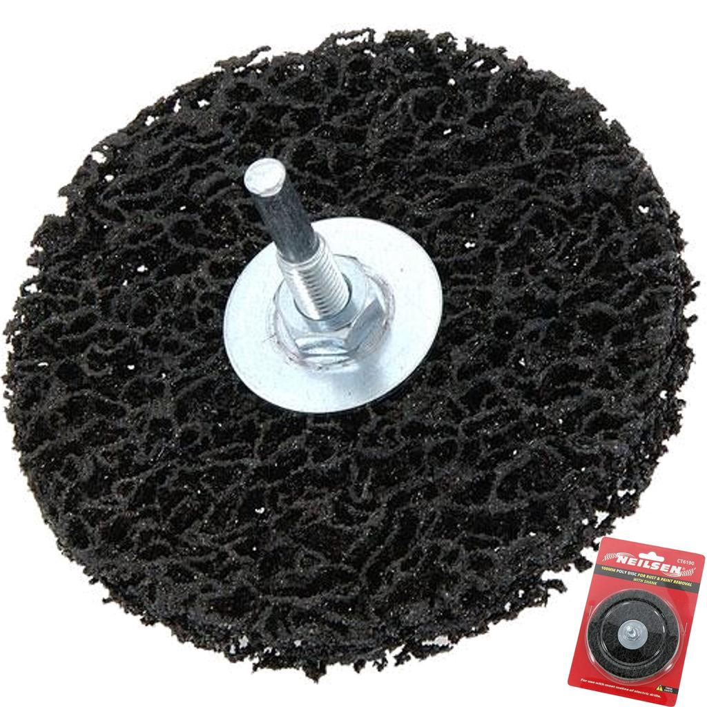 Neilsen Grinding Discs Drill Paint & Rust Remover Disc 100mm 4" With Shank