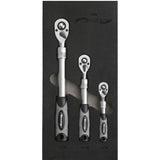 Neilsen 3pc Telescopic Extendable Long Socket Ratchet Handle Set 1/4" 3/8" 1/2"
