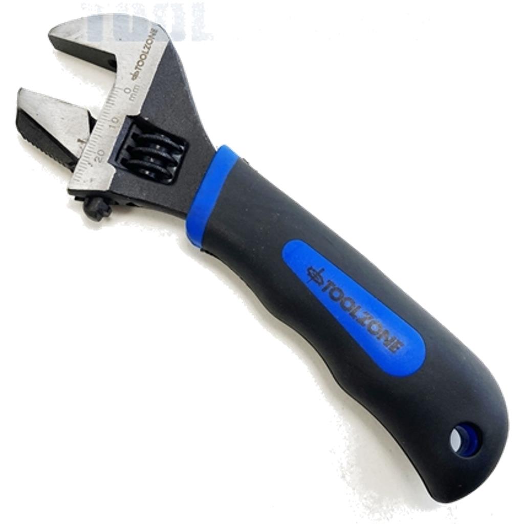 Toolzone 2 in 1 Adjustable Spanner Soft Grip Handle Stubby Wrench Piler