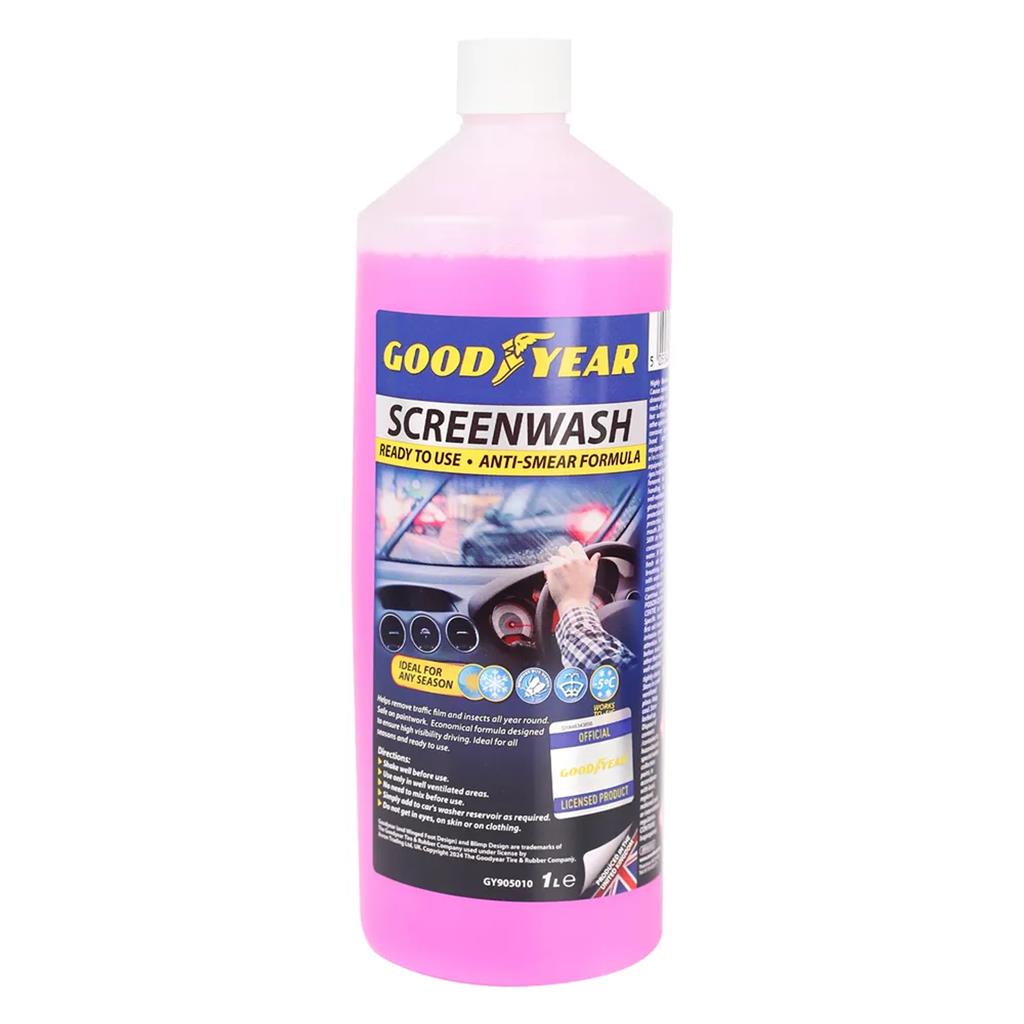 Goodyear Car Anti Smear Screenwash Wash Soap Cleaning Clearer Spray 1L