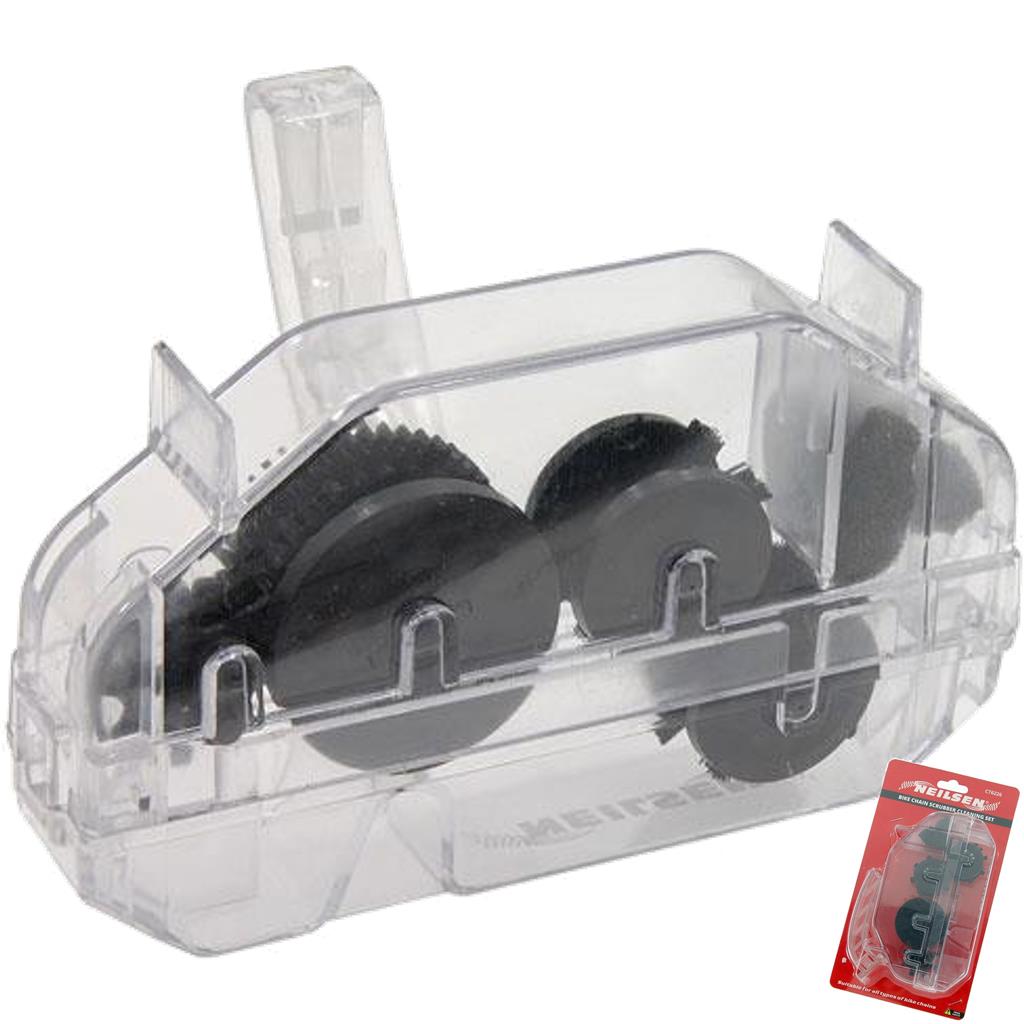 Neilsen Bike Chain Gear Cleaning Tool Scrubber With Rotating Brushes Cleaner Set