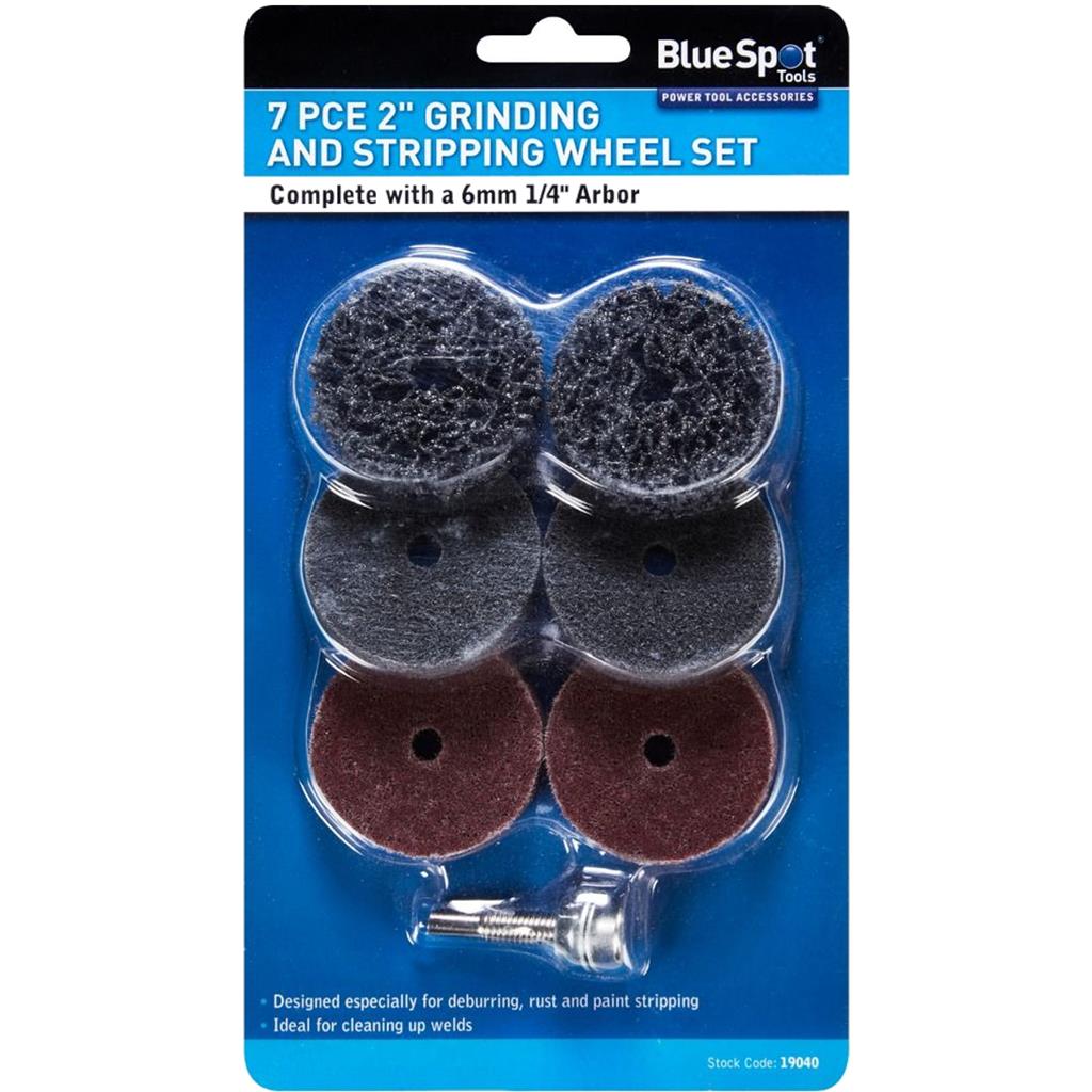 Bluespot 7pc 2" Grinding And Stripping Deburring Rust Paint Removal Wheel Set