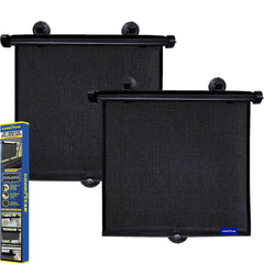 Goodyear 2pc Car Window Roller Blinds Sun Shade Visor UV Protection Mesh Kids