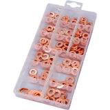 Neilsen 150pc Assorted DIY Workshop Hardware Injector Copper Sealing Ring Set
