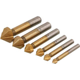 Neilsen 6pc Titanium Coated HSS Countersink Drill Bit Set For Steel Wood Bits