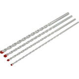 Neilsen 4pc Masonry Drill Bit Set 6 8 10 & 12mm Bits For Brick & Concrete