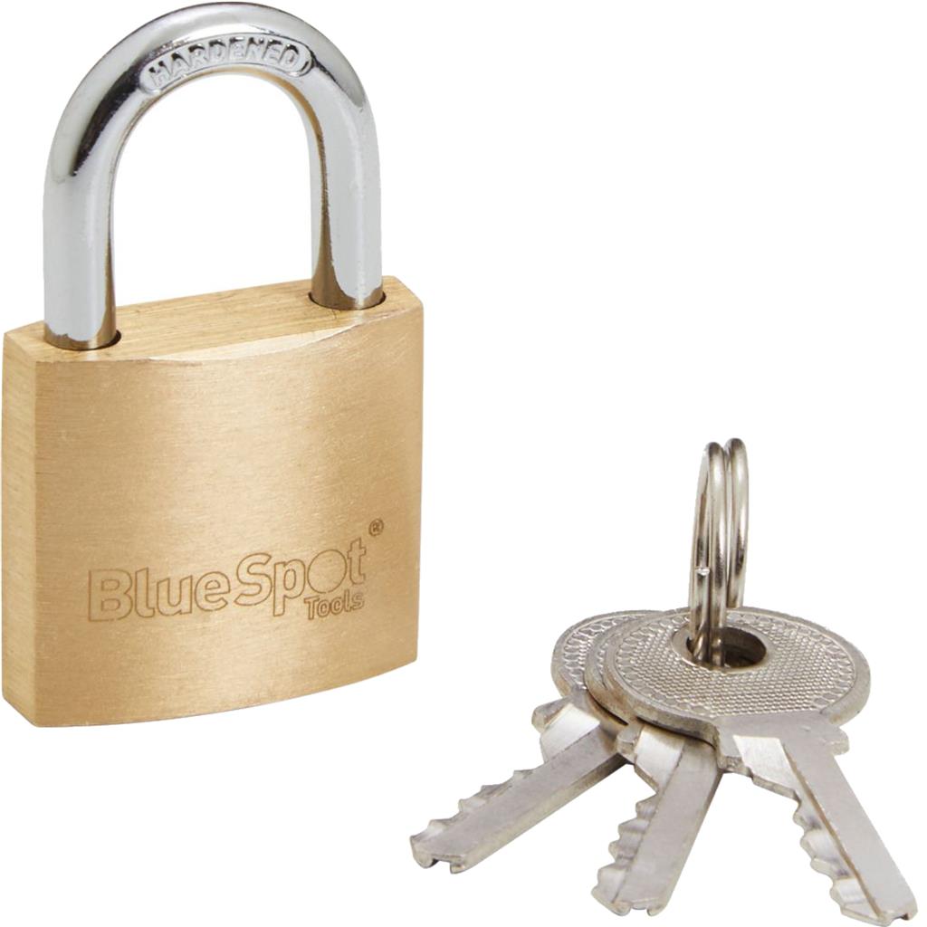 Bluespot 30mm Short Shackle Security Double Locking Brass Padlock & Keys Alike