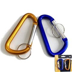 Toolzone 2pc Locking Carabiner Clip Snap Hook Spring Link Karabiner Carbine Set