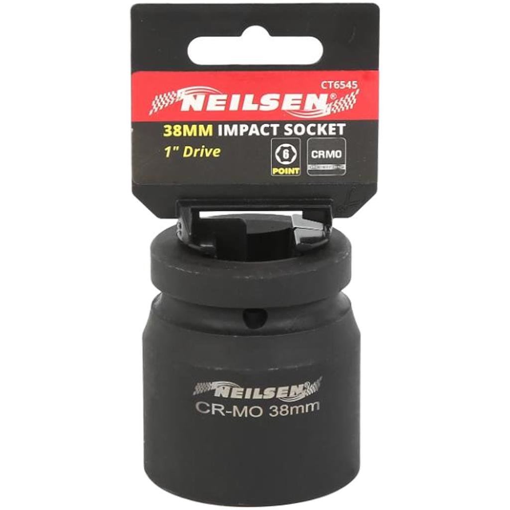 Neilsen 1" Drive Standard Shallow Square Metric Single Impact Socket 38mm