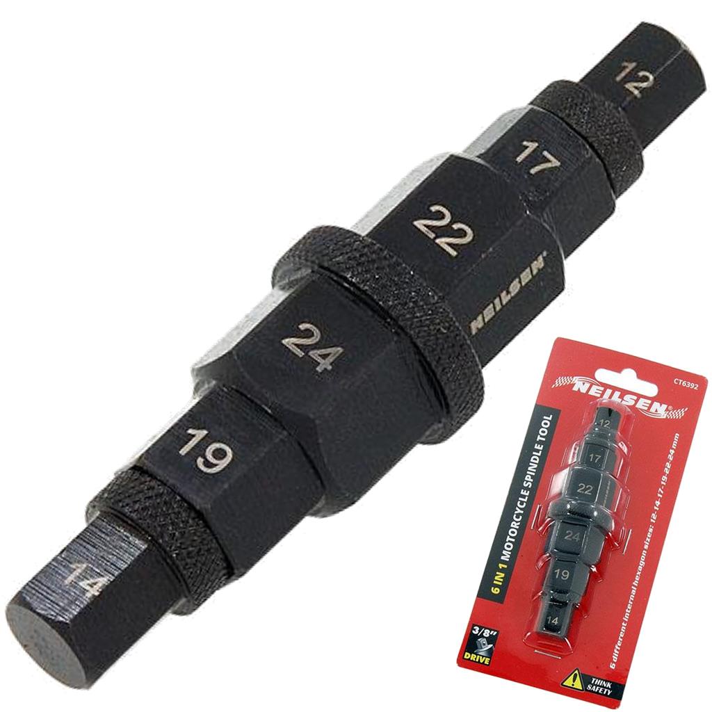 Neilsen 6 in 1 Spindle Key Motorcycle Bike Front Wheel Removal Tyre Repair Tool