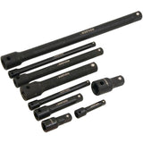 Neilsen 9pc 1/4" 3/8" 1/2" Impact Socket Extension Bar Set Extra Long 2" - 10"
