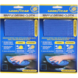 Goodyear 2pc Microfibre Waffle Microfibre Car Cleaning Cloth Wash Absorbent