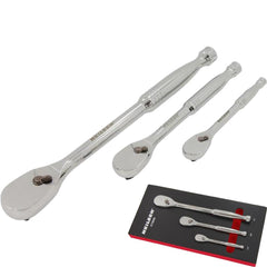 Neilsen Socket Pear Head Ratchet Handle Set 1/4" 3/8" 1/2" 90T Set EVA Foam 3pc