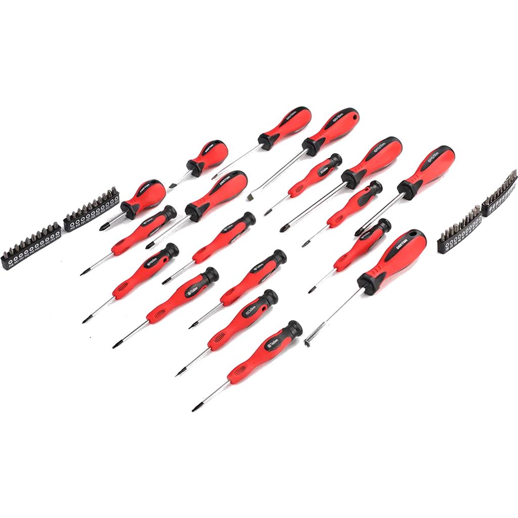 Dekton 58pc Magnetic Torx Pozi Hex Slotted Phillips Screwdriver And Bit Set