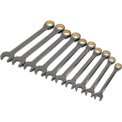 Neilsen 10pc Ratchet Metric SAE Combination Spanner Wrench Set 10mm - 19mm