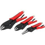 Neilsen 3pc Locking Mole Grip Vice Plier Set Long Nose Adjustable Wrench Pliers