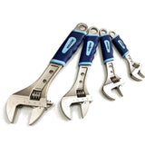 Toolzone 4pc Adjustable Spanner Wrench Soft Grip Handle 150mm 200mm 250mm 300mm