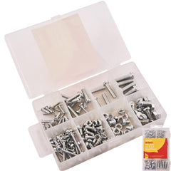 Amtech 150pc Assorted DIY Workshop Hardware Storage Nut and Bolt Kit Set