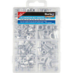 Bluespot 165pc Assorted DIY Workshop Hardware Storage Aluminium Nut Rivets Set