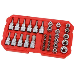 Neilsen 34pc Torx Star Socket Bit Holder Set Sockets 3/8" 5/16" 1/4" Drive