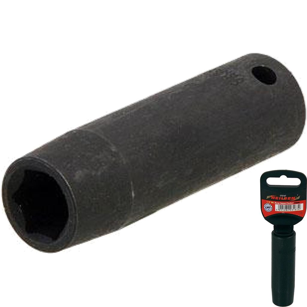 Neilsen 1/2" Drive Standard Deep Square Metric Single Impact Socket 14mm