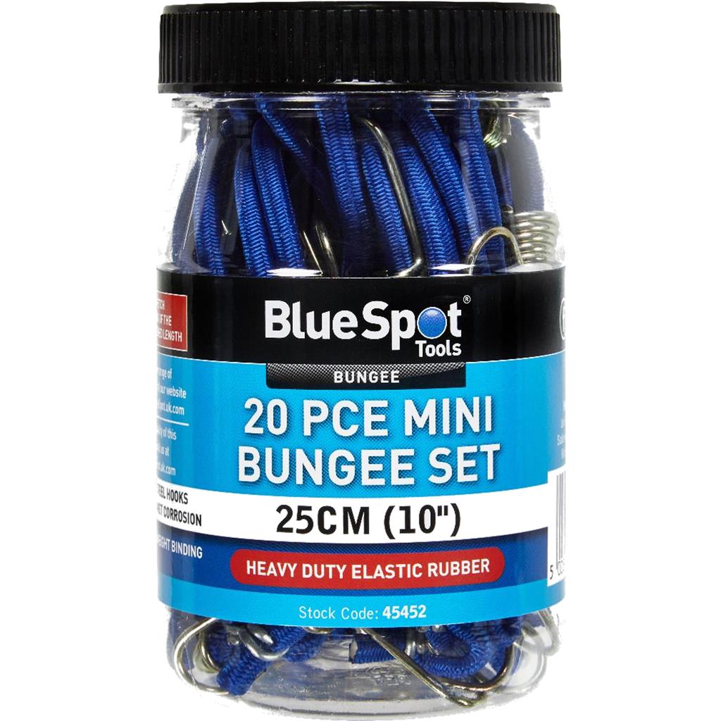 Bluespot 20pc Elastic Stretch Bungee Cords Hooks Cables Tie Down Straps Rope