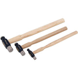 Neilsen 3pc Wooden Handle Pin Hammer Cross Ball Pein Tack Small Lightweight Set