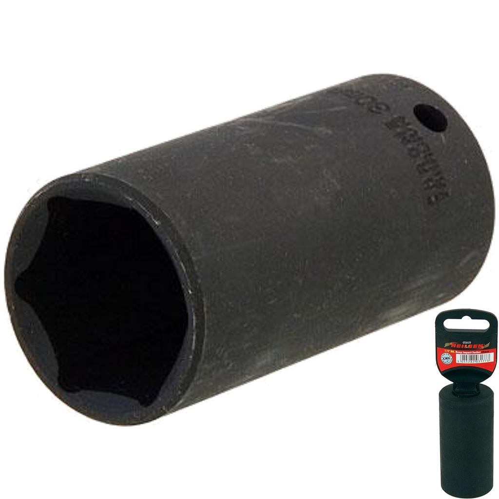 Neilsen 1/2" Drive Standard Deep Square Metric Single Impact Socket 30mm