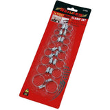 Neilsen 16pc Jubilee Stainless Steel Hose Clamp Fuel Pipe Clips Set 13mm - 32mm