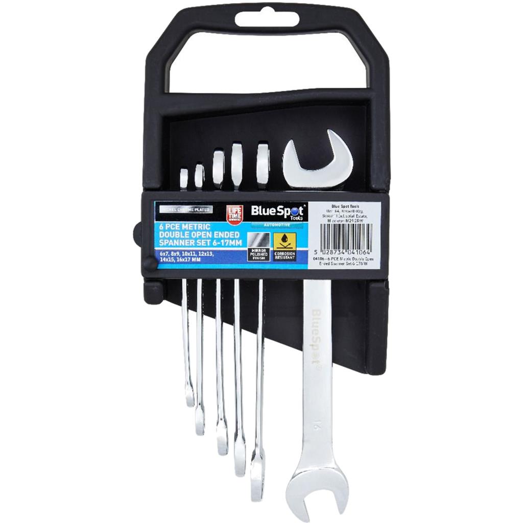 Bluespot 6pc Metric Combination Spanner Wrench Set 6mm - 17mm