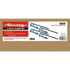 Neilsen 4pc F Clamps 300mm Wood Working Soft Grip Metal Heavy Duty Clamp 12"