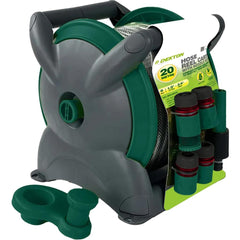 Dekton 20m Compact Outdoor Watering Garden Hose Reel Cart With Spray Nozzle Kit