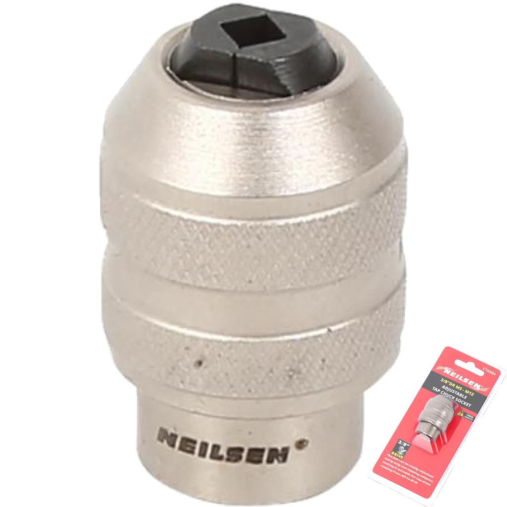 Neilsen Adjustable Interchangeable Tap Wrench Ratchet Chuck Socket 3/8"  M5-M12