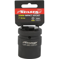 Neilsen 1" Drive Standard Shallow Square Metric Single Impact Socket 33mm