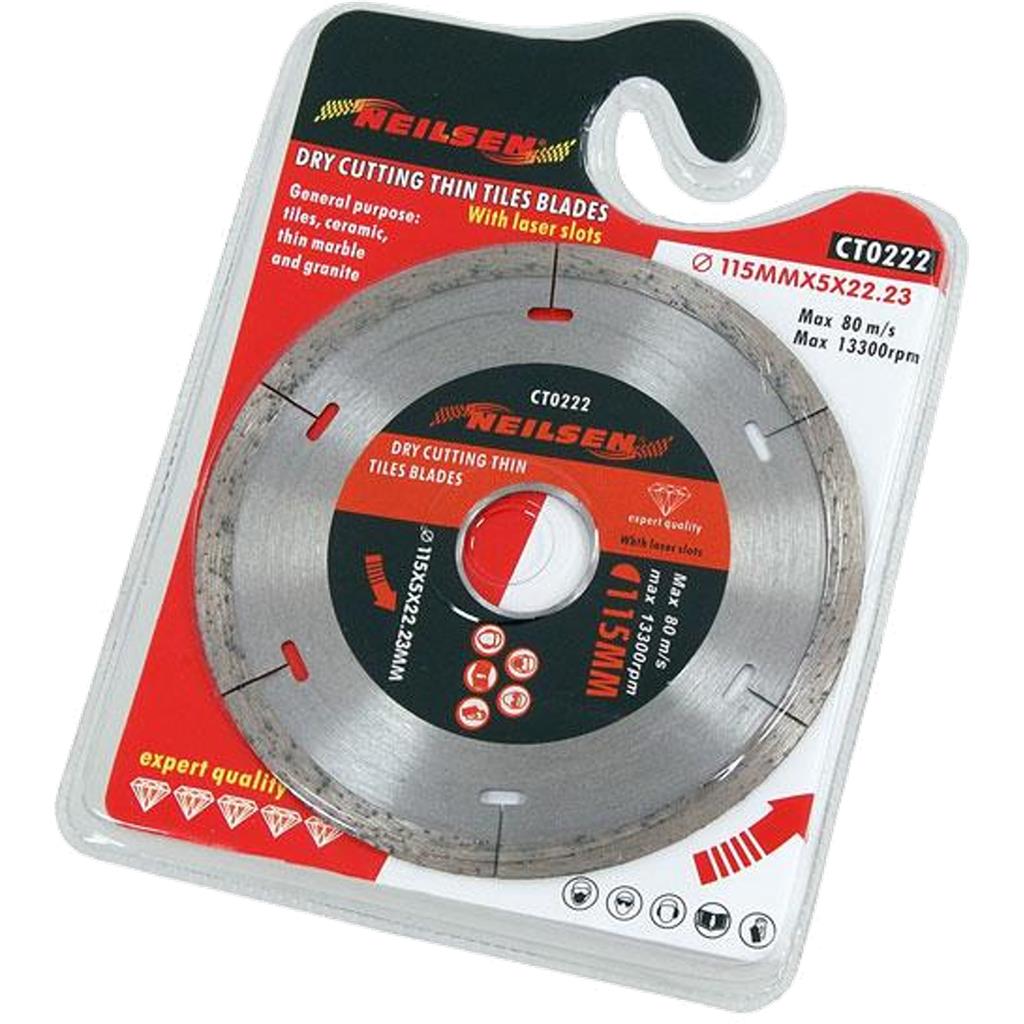 Neilsen Dry Diamond Thin Tiles Cutting Blade Disc Grinder Ceramic 115mm 4.5"