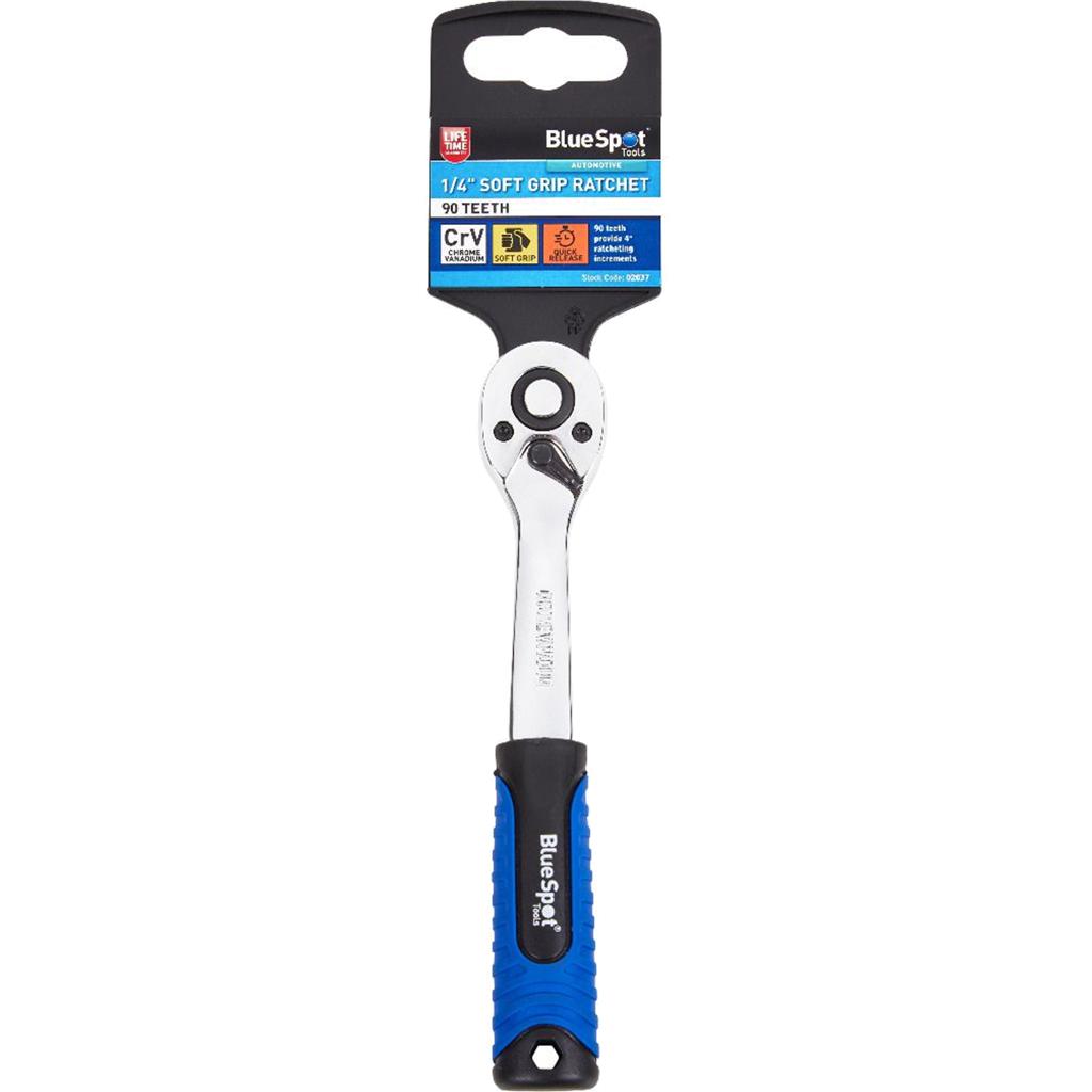 Bluespot Socket Reversible Head Ratchet Handle Quick Release 1/4" Tool