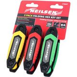 Neilsen 3pc Folding Ball Point Hex Allen Key Metric Torx Set Allan Alan