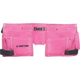 Dekton 10 Pocket Pink Leather Tool Nail Screw Pouch Belt Hammer Loop