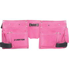 Dekton 10 Pocket Pink Leather Tool Nail Screw Pouch Belt Hammer Loop