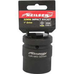 Neilsen 1" Drive Standard Shallow Square Metric Single Impact Socket 32mm